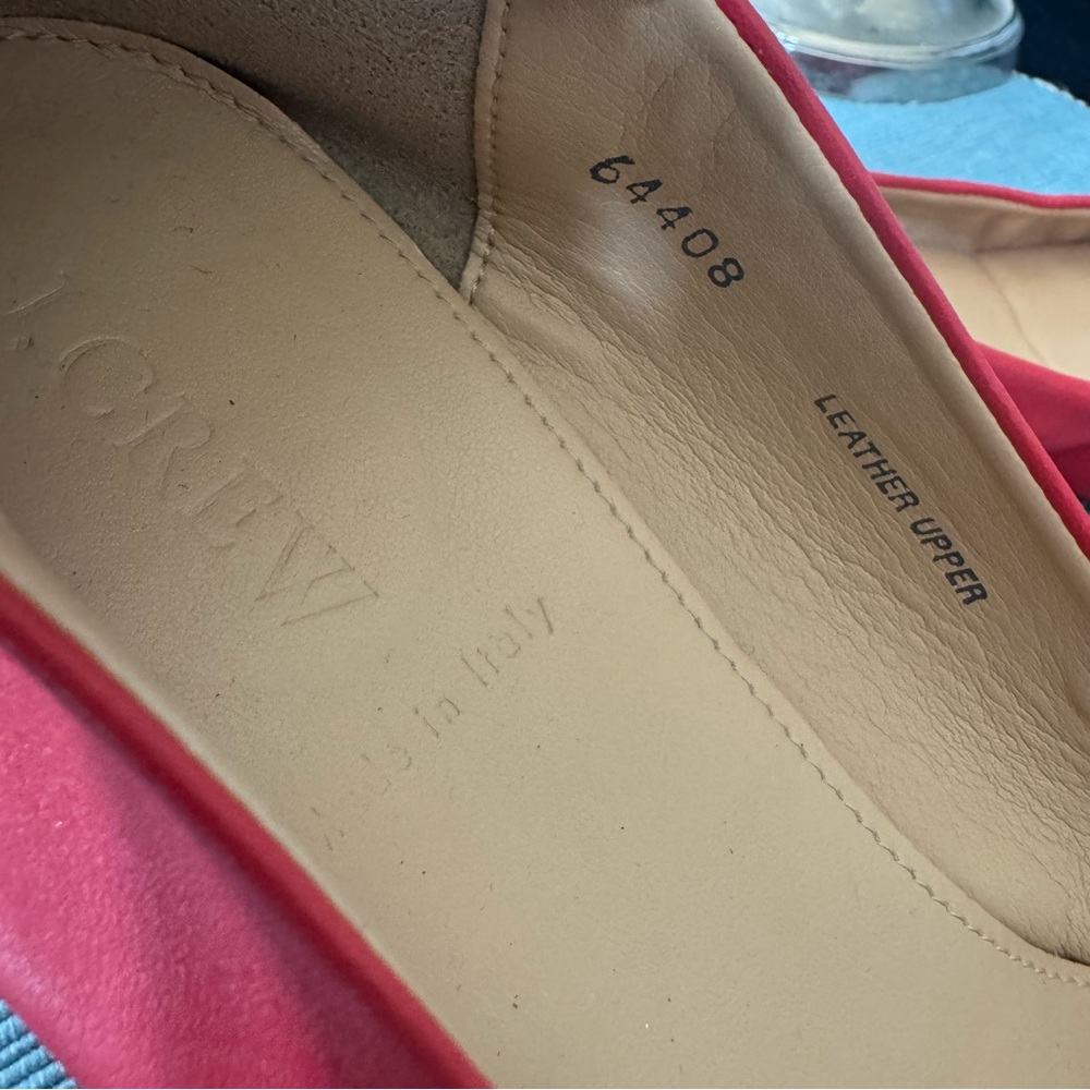 J. Crew Ballet Flats Leather Coral Pink Size 8.5 - Picture 3 of 6
